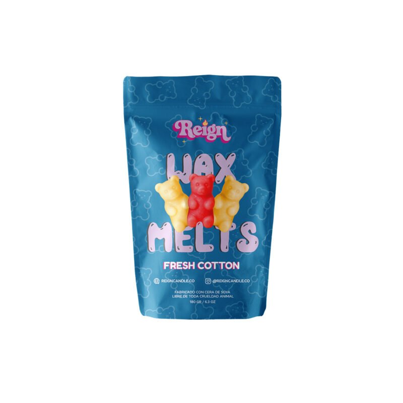 Bolsa azul de wax melts Fresh Cotton de Reign