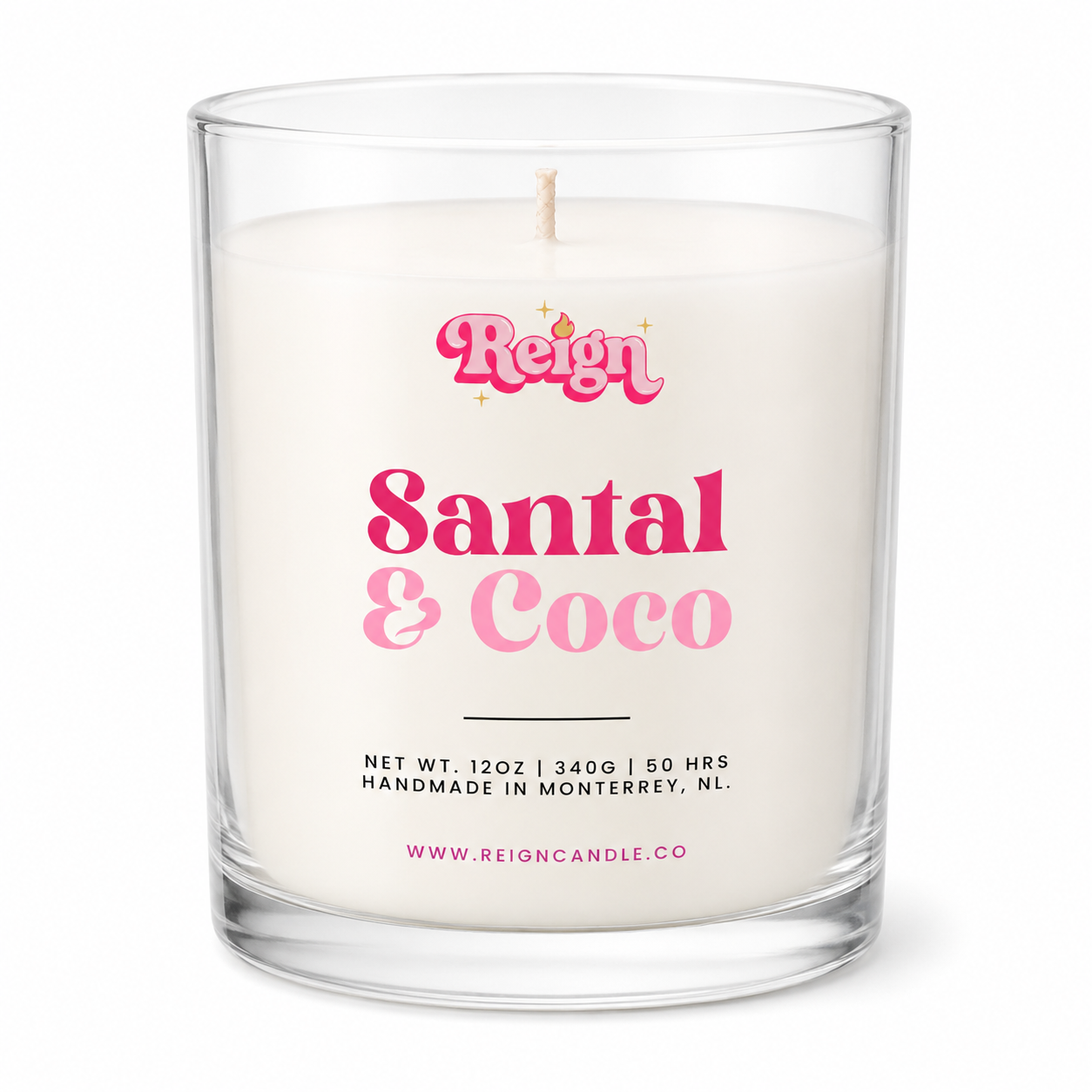 Vela de soya Santal y Coco de Reign para cuidar y disfrutar en casa